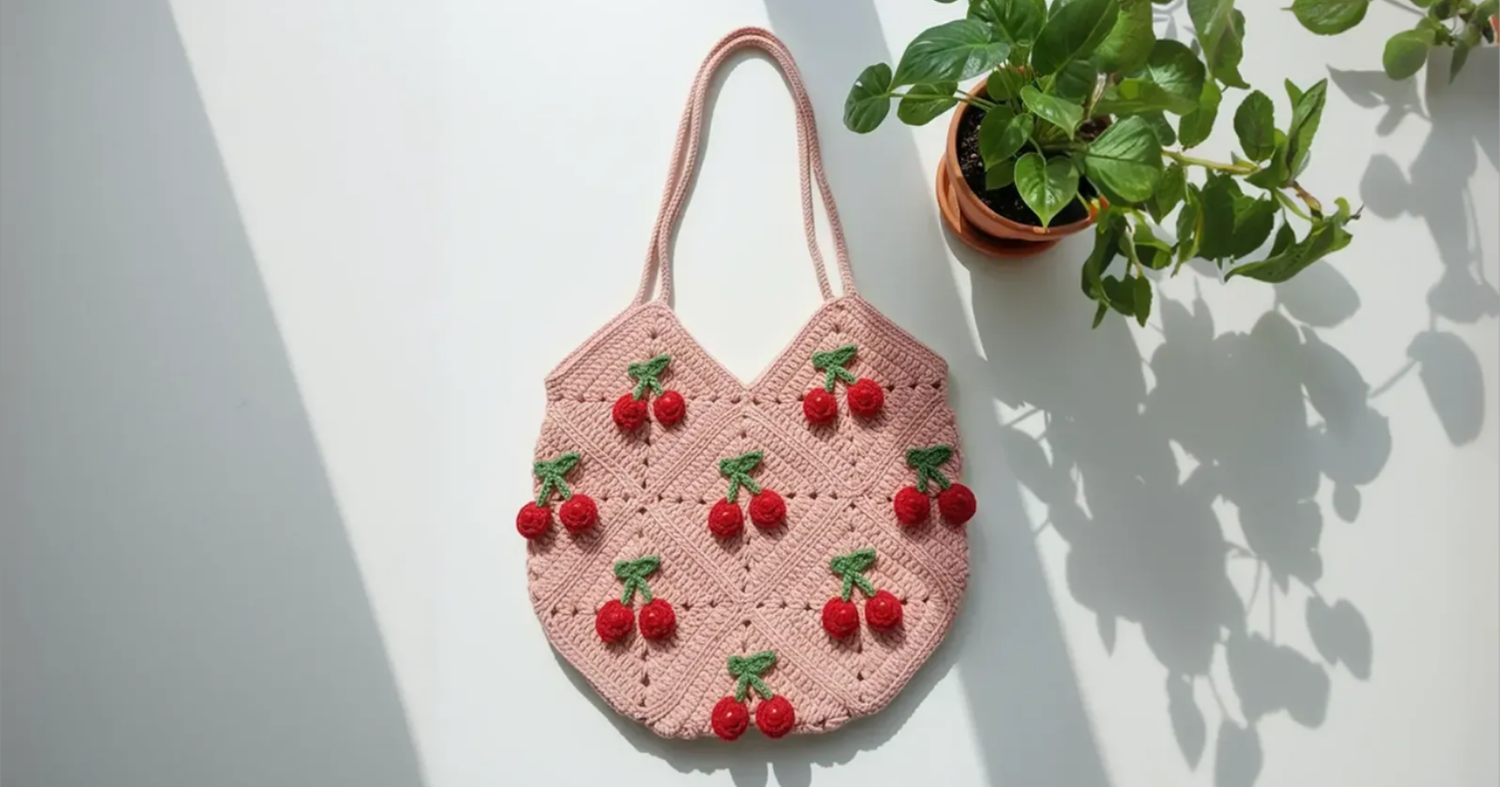 Kiraz Desenli Askılı Çanta