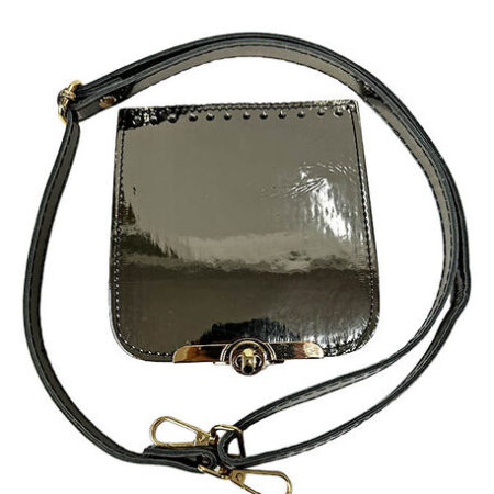 ÇANTA CEP TELEFONU ÖRGÜ SETİ PARLAK AYARLI ANTRASİT