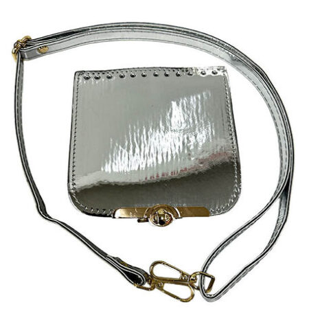 ÇANTA CEP TELEFONU ÖRGÜ SETİ PARLAK AYARLI GÜMÜŞ