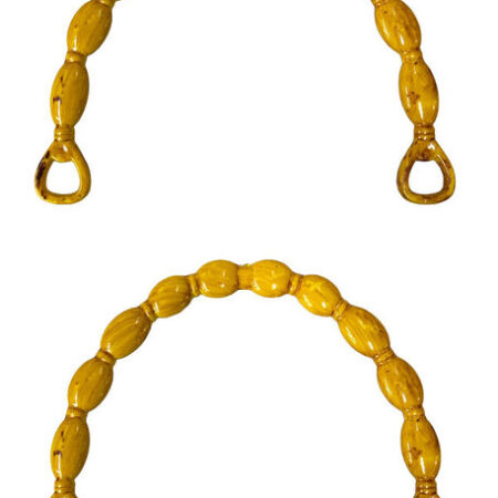 ÇANTA SAPI PLASTK BAMBU GÖRÜNÜM ÖRGÜ OVAL MDL K111 Açık Kahve