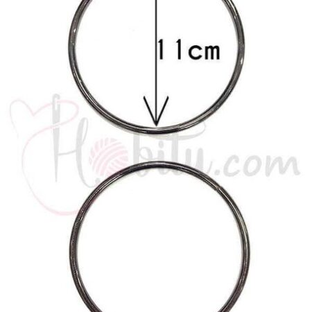 METAL ÇANTA SAPI YUVARLAK ANTRASİT HALKA 11 CM 5MM