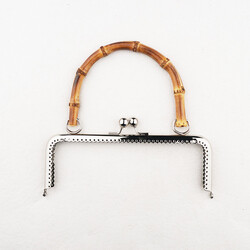 BAMBU SAPLI ÇANTA CÜZDAN BURSU DELİKLİ DİKDÖRTGEN 20.5 CM. GUMUS