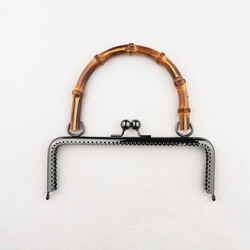 BAMBU SAPLI ÇANTA CÜZDAN BURSU DELİKLİ DİKDÖRTGEN 20.5 CM. NIKEL