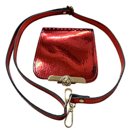 ÇANTA CEP TELEFONU ÖRGÜ SETİ PARLAK AYARLI KIRMIZI