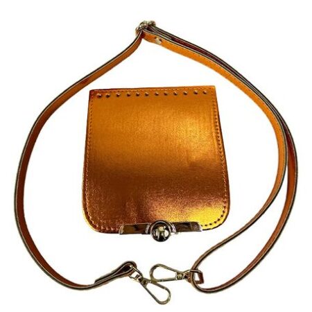 ÇANTA CEP TELEFONU ÖRGÜ SETİ PARLAK AYARLI TURUNCU