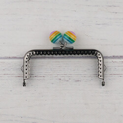 ÇANTA CÜZDAN BURSU BONCUKLU DİKDÖRTGEN LOLİPOP 10.5 CM. NIKEL