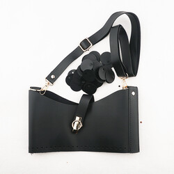 DERİ PULLU ÇANTA SETİ 25 CM. SIYAH