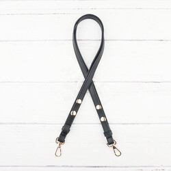 GERÇEK DERİ ÇITÇITLI ÇANTA SAPI 75 x 1,5 CM SIYAH