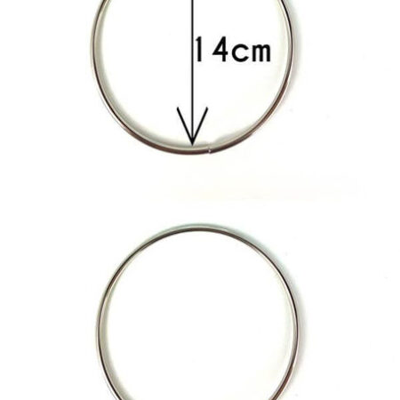 METAL ÇANTA SAPI YUVARLAK GÜMÜŞ HALKA 14 CM 5MM